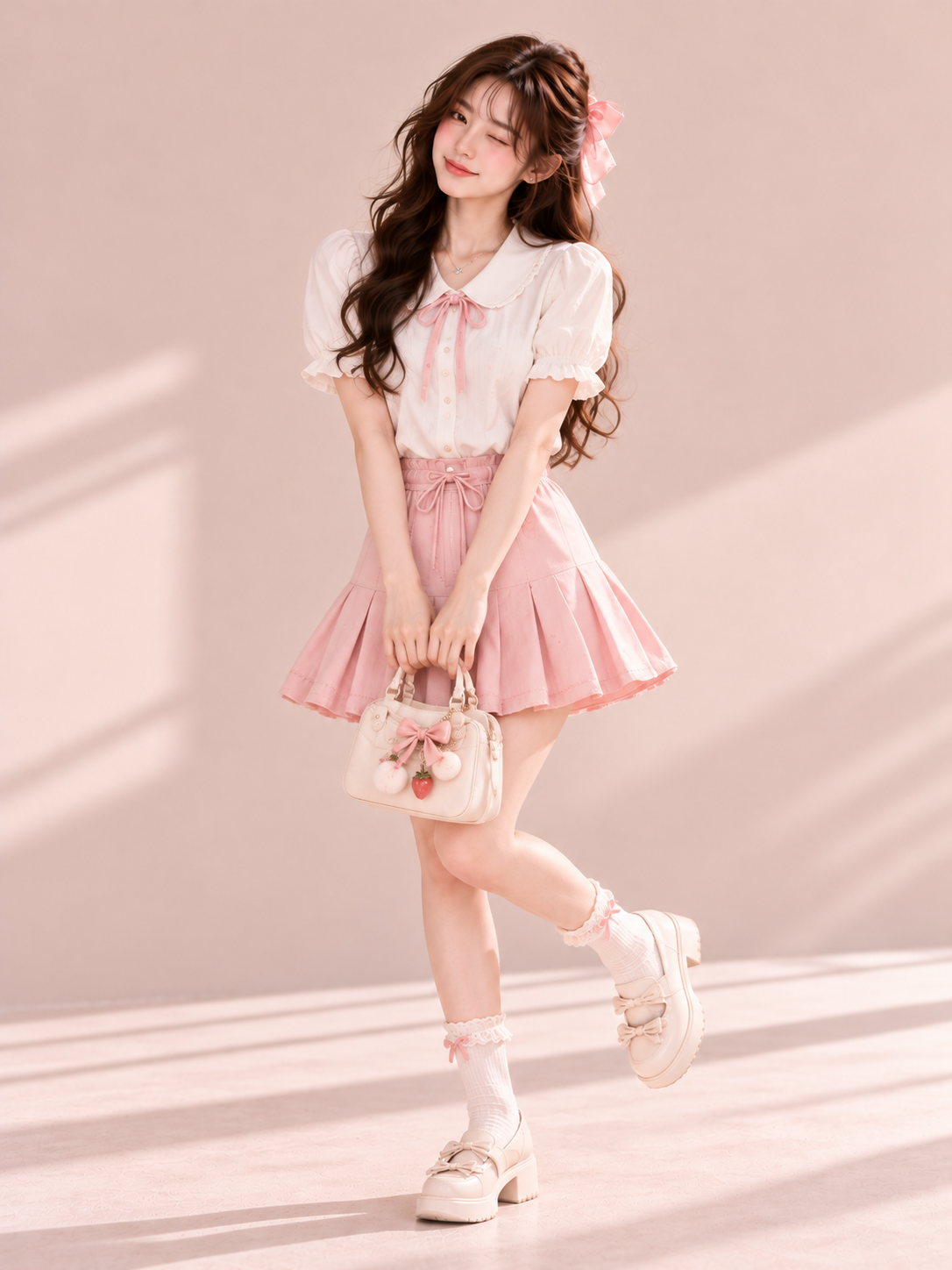 Áo blouse cổ sen